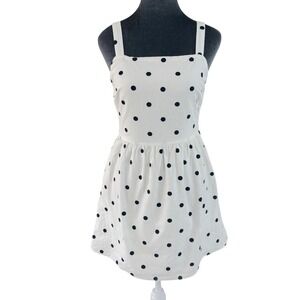 Everly Retro Girly Polka Dot Fit & Flare Mini Sundress Square Neck Tie Back‎ S